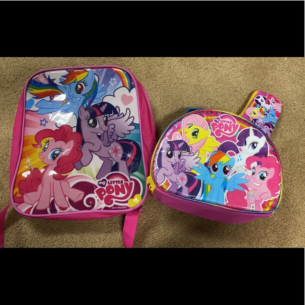 My Little Pony backpack and lunchbox